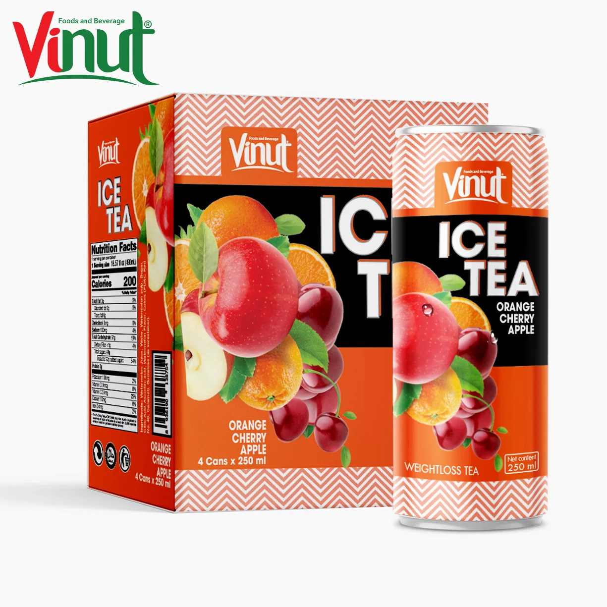 
12 fl oz Sparkling water 4 Cans Ice Tea Orange Apple Cherry Juice Suppliers Manufacturers New version Newest OEM beverage 