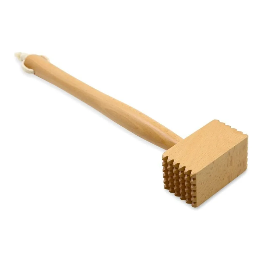 Wood Meat Tenderizer Heavy Duty Hammer Mallet Tool & Chicken Pounder