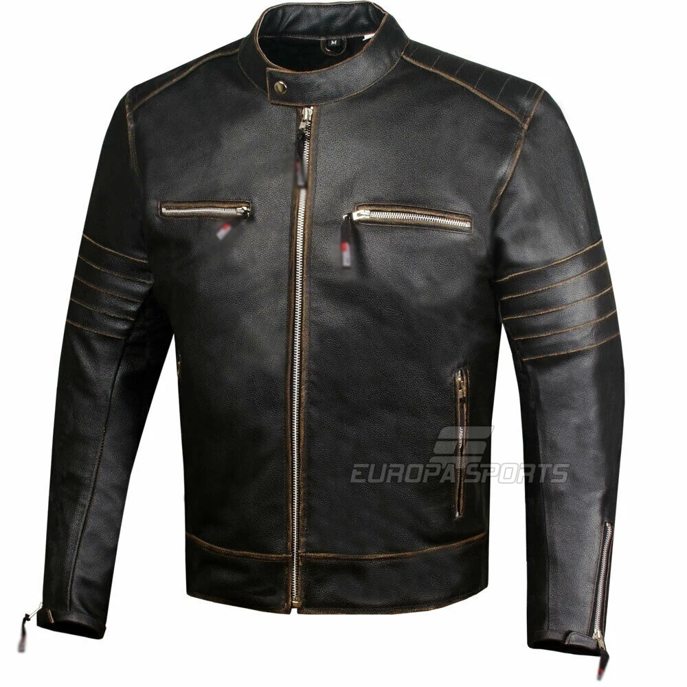 
Customized Brand Leather Versatile Motorcycle Biker Motorbike Racing Jacket Ventilated Leather Cruiser Biker Jacket 