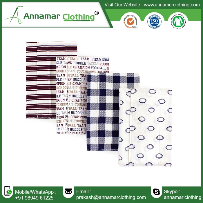 Soft Comfortable Cotton Baby Burp Cloths 5pack of burp cloth 100% organic muslin cotton with own logo and label