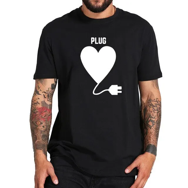 Manufacturer Custom 100% Cotton Tshirts for husban and wife screen printed plug and play T-shirt Wholesale T Shirt