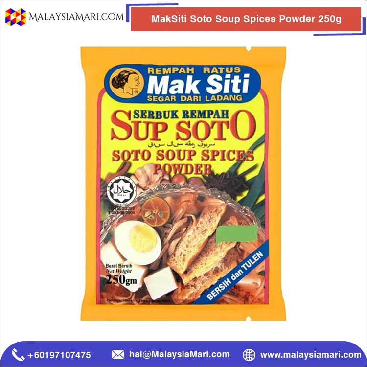 Delicious Taste Best Selling MakSiti Soto Soup Spices Powder 250g from Top Supplier
