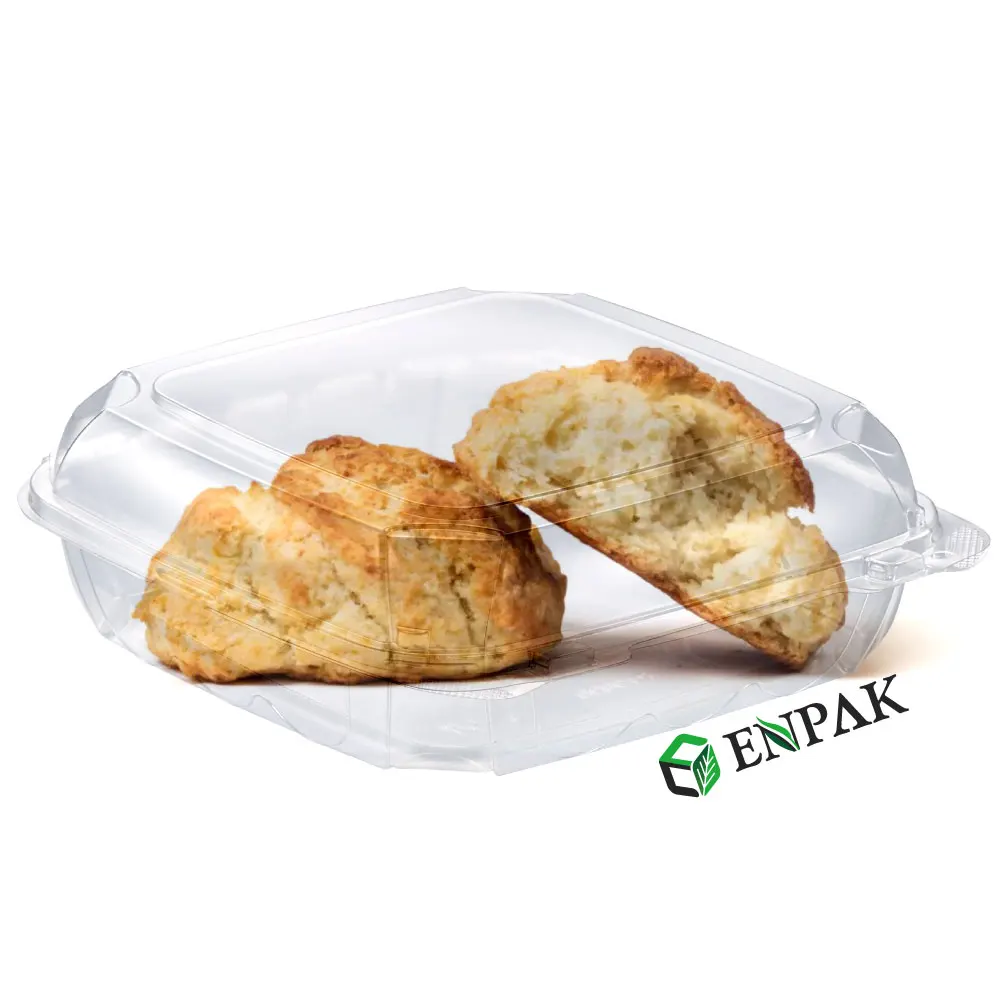 PET clear square plastic salad clamshell food box