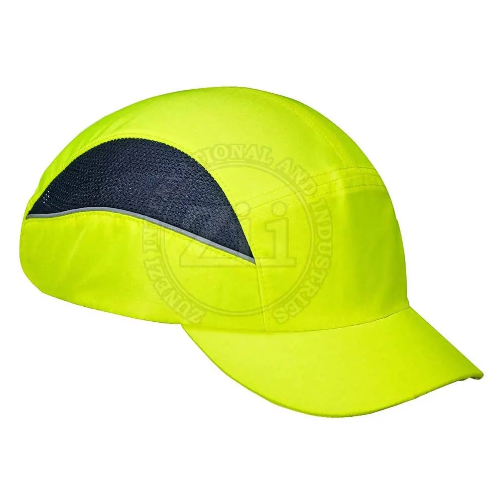 Workwear head protection fluorescent green orange safety helmet reflective hi vis bump hat ODM Reflective Fabric Running Hats