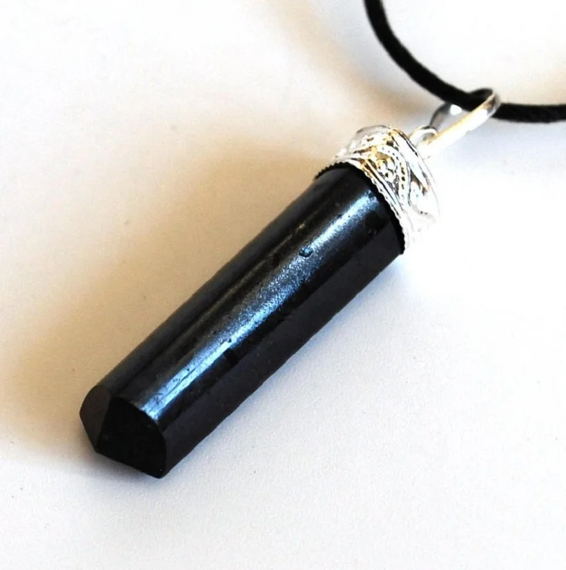 Genuine Black Obsidian Crystal Stone Necklace Pendant