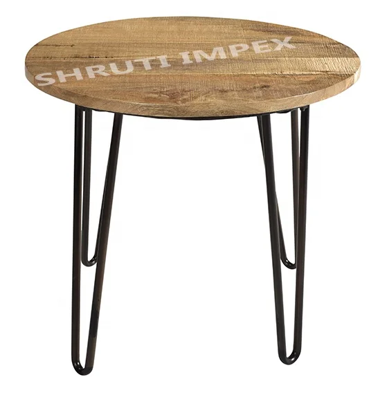 Modern Round Hairpin Side End Accent Table Living Room Coffee Table