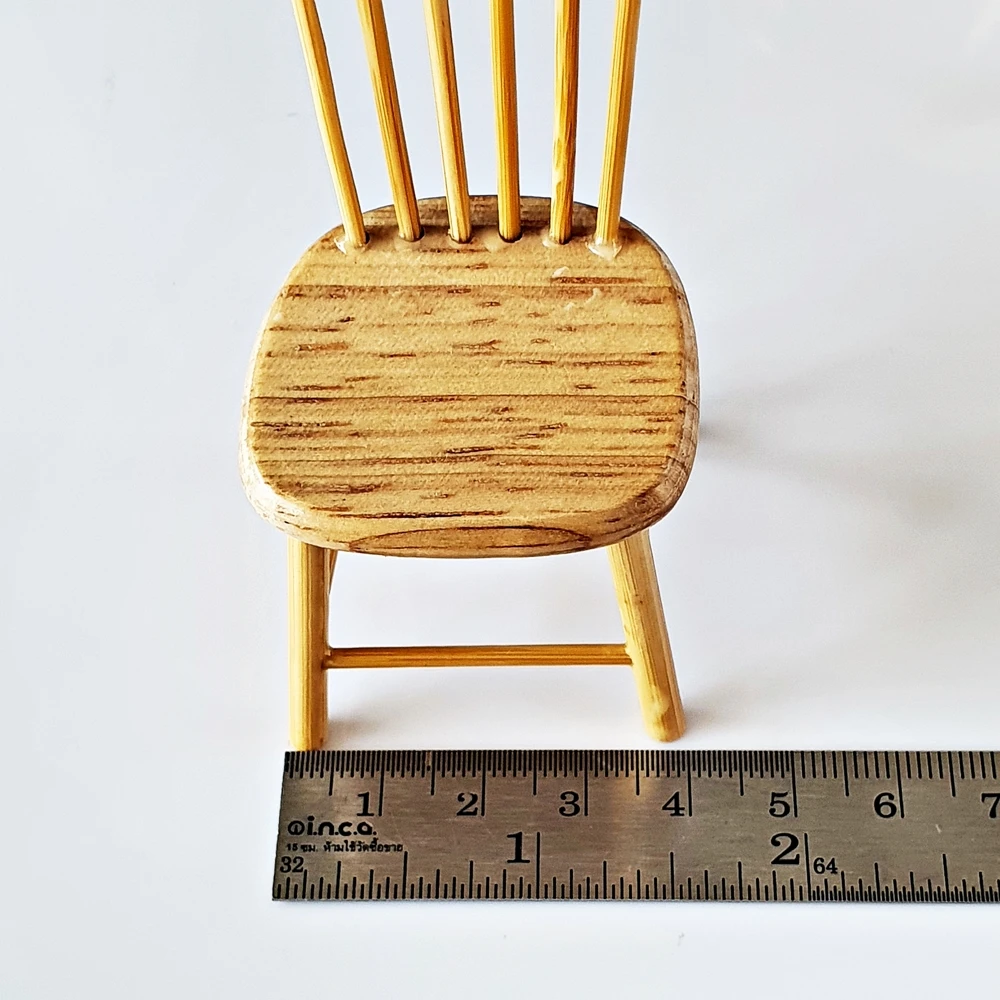 Handmade Mini Dollhouse Display Dining Table Set PVC Wood Furniture Model DIY Toy with Showcase Features