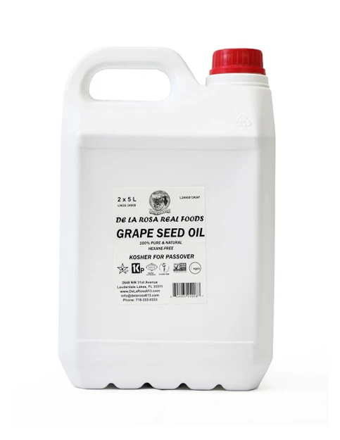 100% чистое и натуральное кошерное масло виноградных косточек лучшего качества De La Rosa (5 л) идеально подходит для выпечки, готовки и жарки.