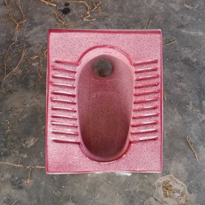 
Magenta and White Double Color Ceramic Sanitary Wares Products Eastern Orissa Squatting Pan Toilet WC Indian Factory Vistaar 