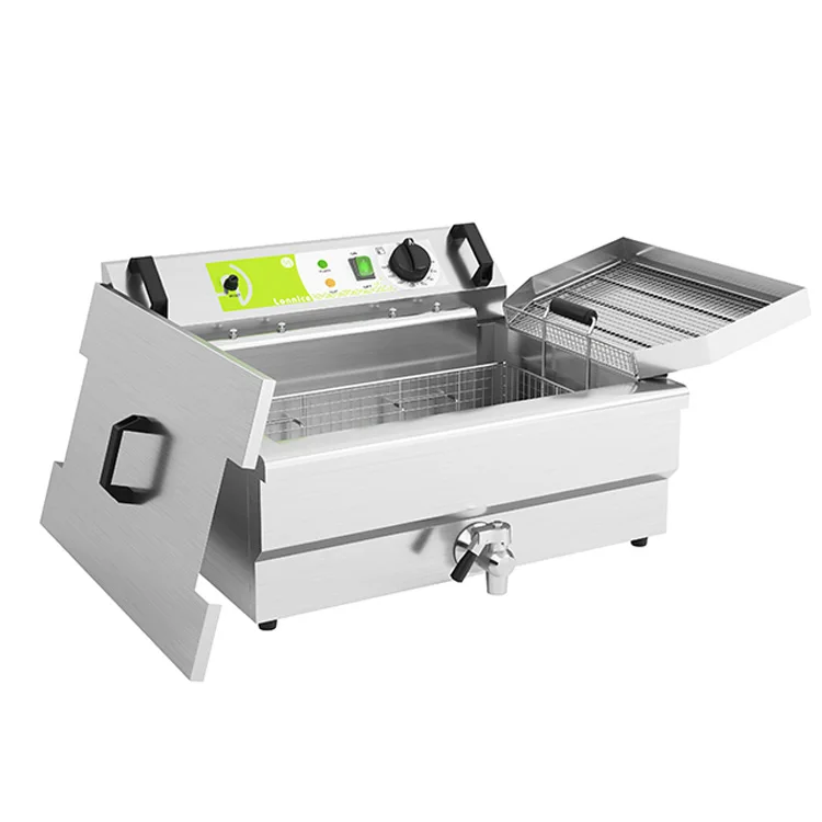 Коммерческая электрическая фритюрница freidora-de-papas 35L, фритюрница с краном, электрическая масляная фритюрница