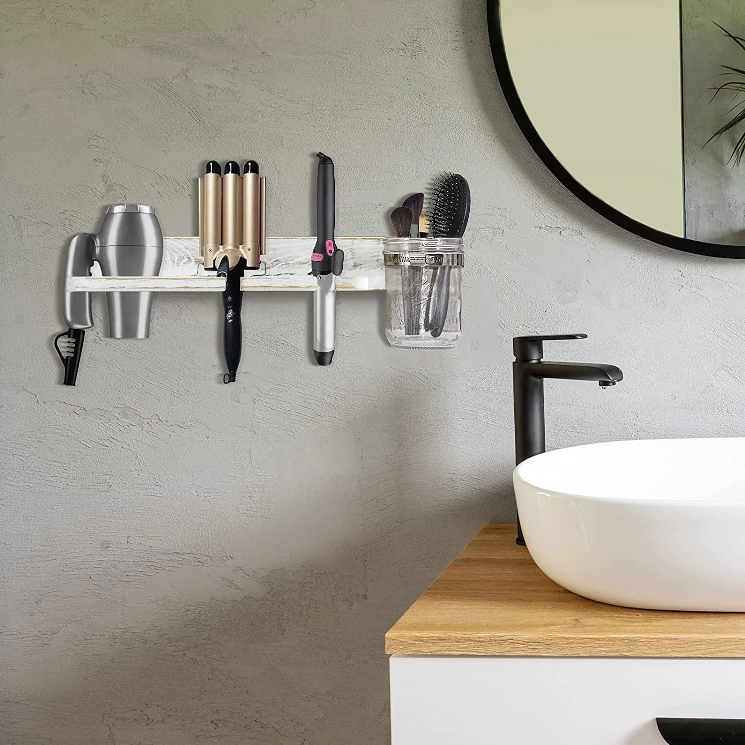 Настенный держатель для ключей в рустикальном стиле с почтовой полкой, декоративный деревянный органайзер для электронной почты с 3 двойными крючками для ключей, деревянный подвесной сортировщик