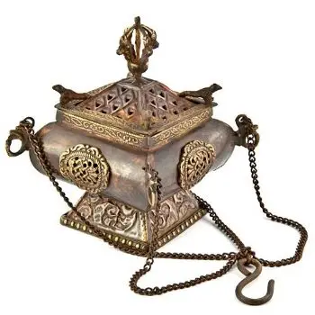 TIBETAN Metal Hanging and Auspicious Symbols Copper Incense Burner Original Handmade Best Design manufactures in  India