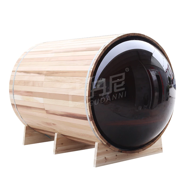 4-6 Person red cedar outdoor barrel garden sauna room outdoor  with tile