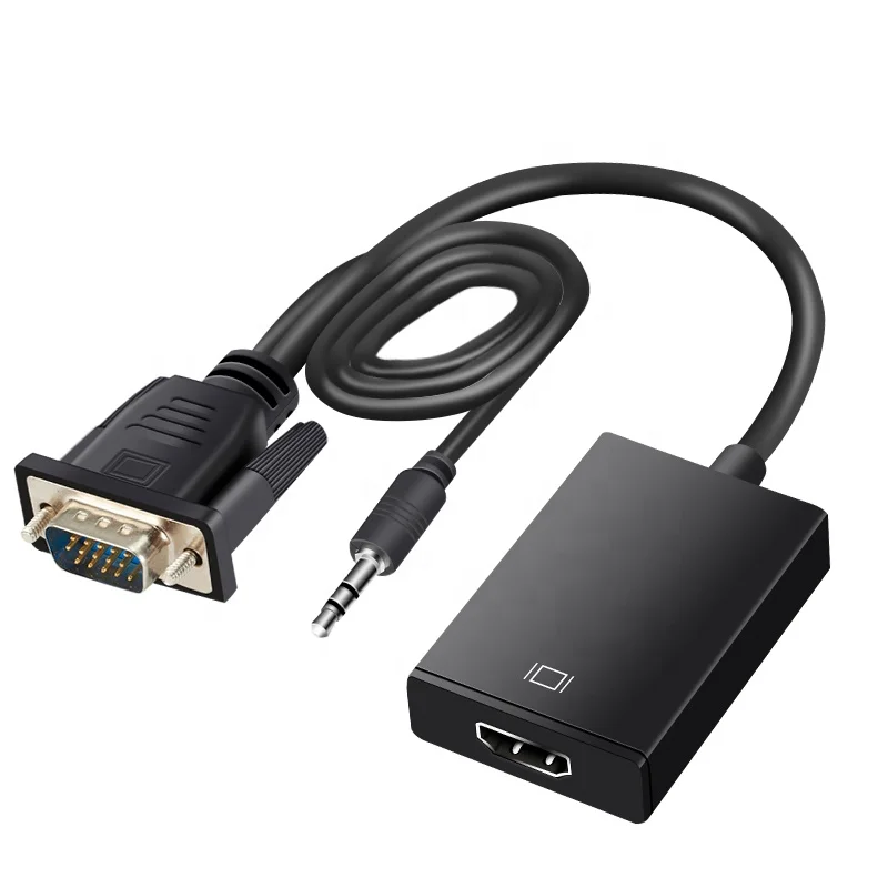 1080P VGA to HDMI converter with Audio Cable and Power Port