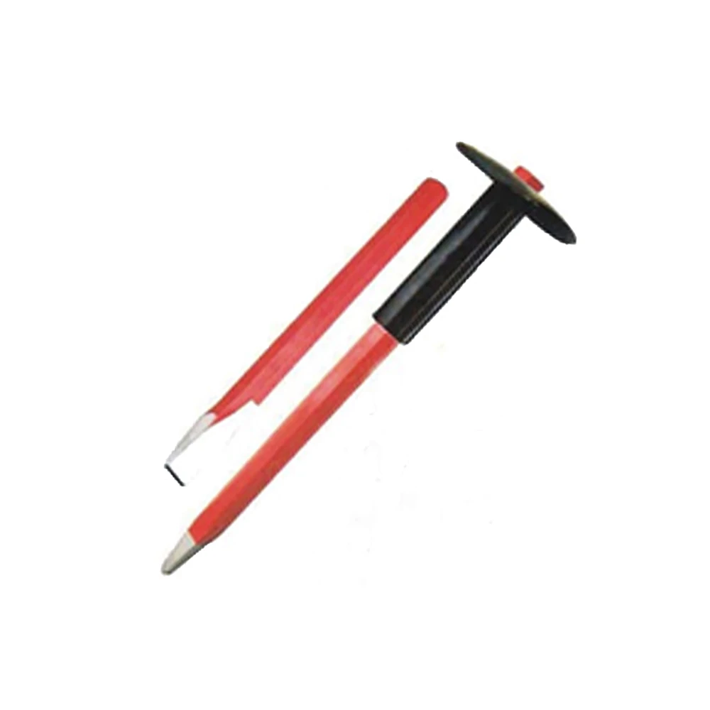 Hot Selling Hand Tool Carbon Steel Mason Chisel Flat and Pointed Rubber Handle with Normal Grip for Sale