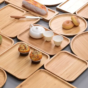 Customized Logo Wholesale Hotel Room Food Breakfast Tableware  Wooden Serving Tray
