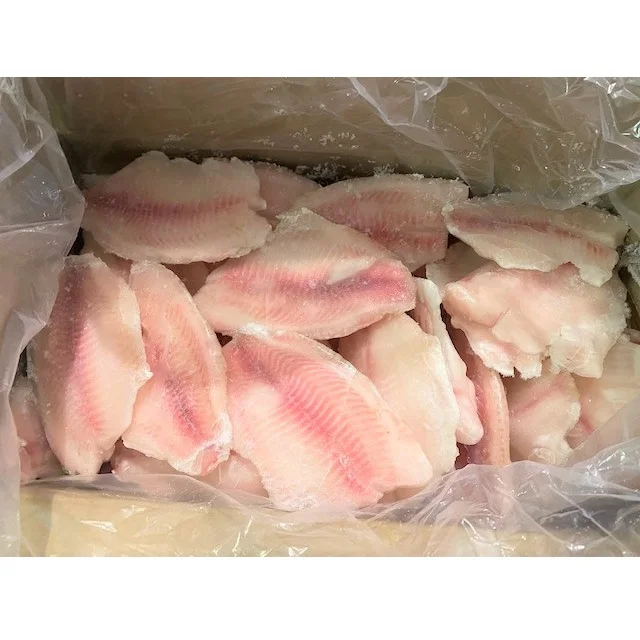 Best Selling Fresh Fish Piece Shape Seafood (5-7 oz/pc) Bulk Packing 10 kg/ctn Skinless Tilapia Fillet