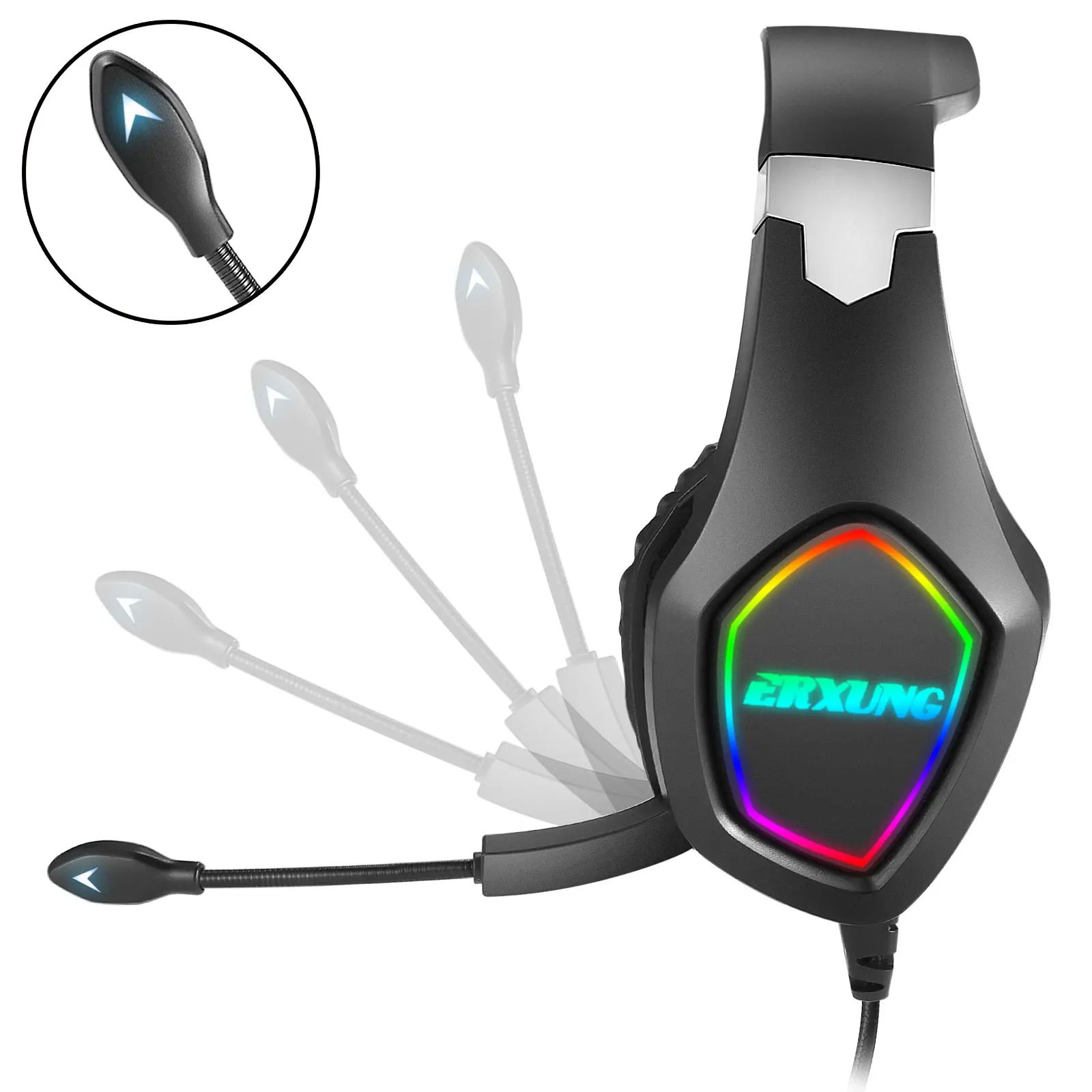 J20 Gaming Headphone For PS4 Xbox One Nintendo PSP Pro Over-Ear Headset 3D Stereo LED Illuminated Wired Headphone For PC Laptop