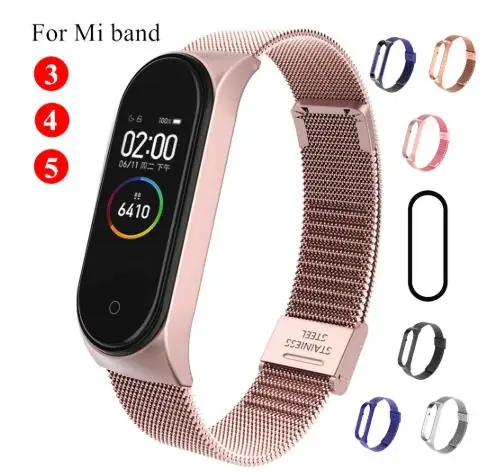 
Strap For Xiaomi Mi Band 5 Wrist Metal Bracelet Screwless Stainless Steel MIband for Mi Band 5 Strap Wristbands 