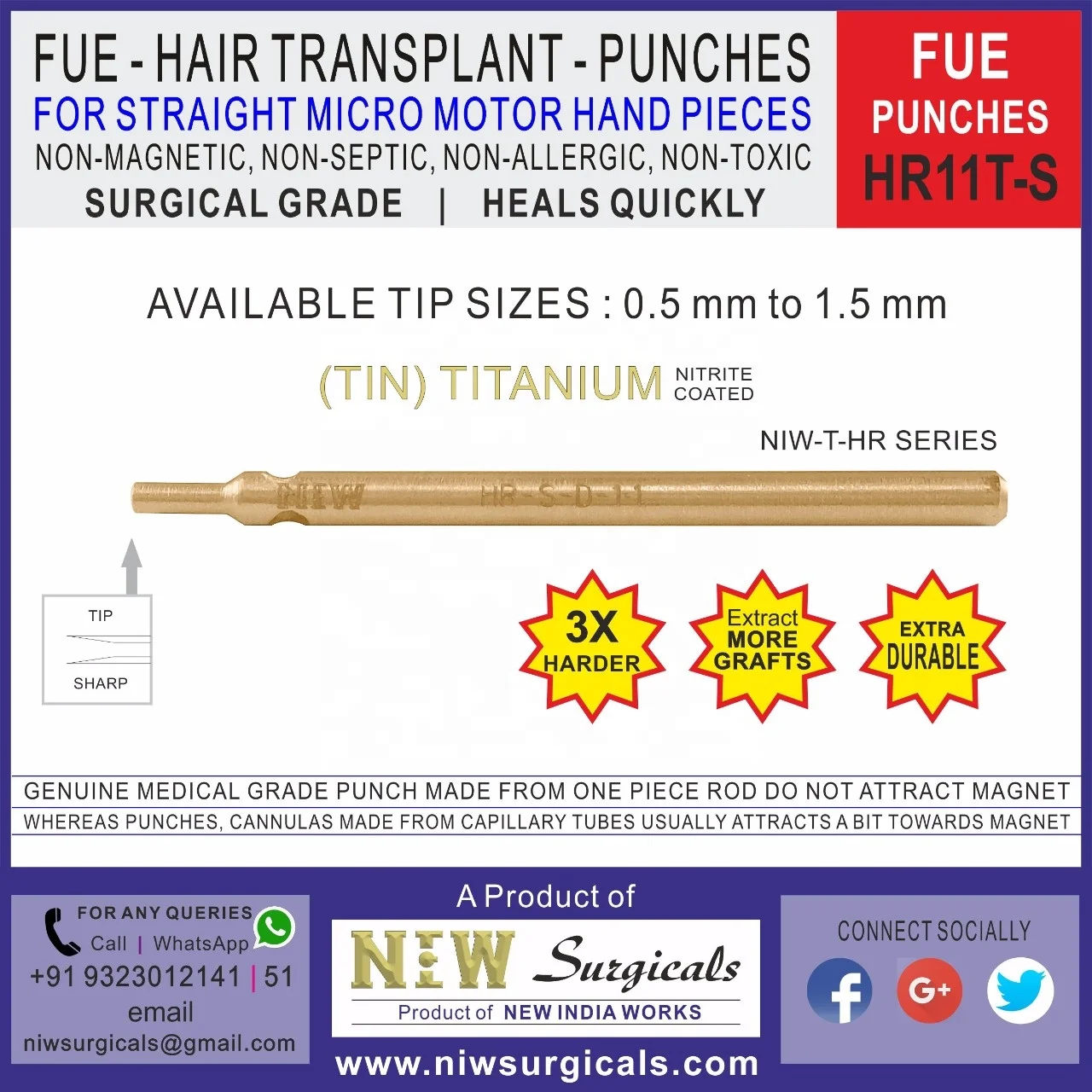 FUE Hair Transplant FUE PUNCH Titanium SHARP