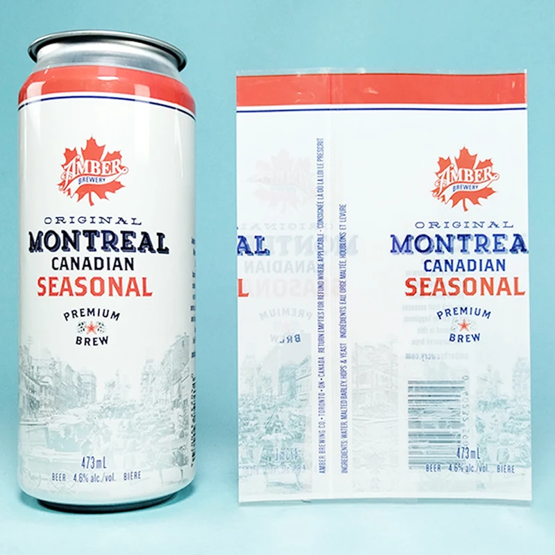 Printed pvc shrink sleeve Aluminum Soda Beverage Can Packing,Custom Beer Aluminum Cans Packaging Shrink Label