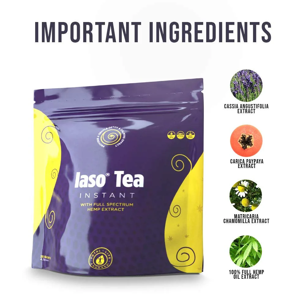 
Total Life Changes LEMON Iaso Tea Instant with Hemp Extract 25 Sachets Slimming Tea Natural Herbs for Adults Organic,herbal 