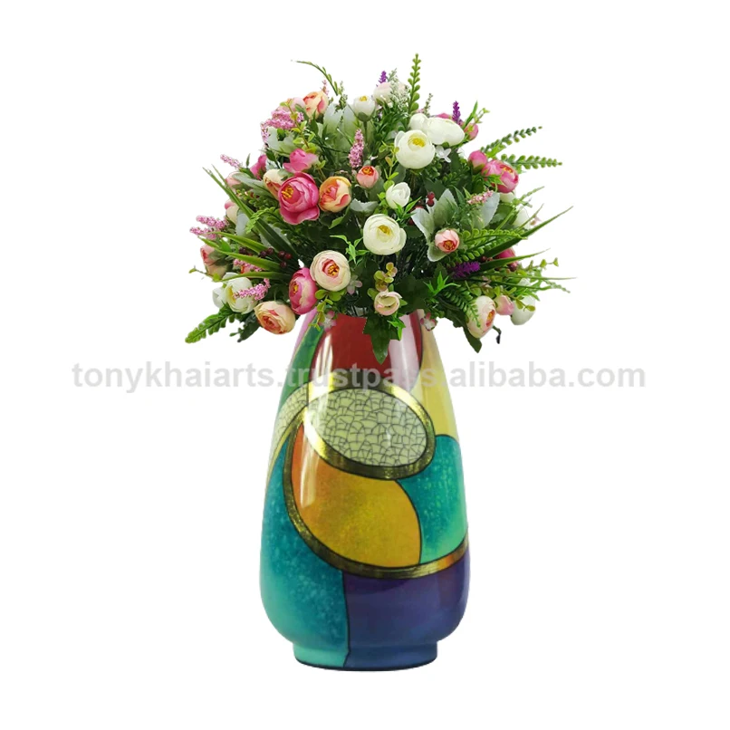 Glass Fiber Synthetic Resins Lacquer Flower Vase  LH- 017  Made In Vietnam