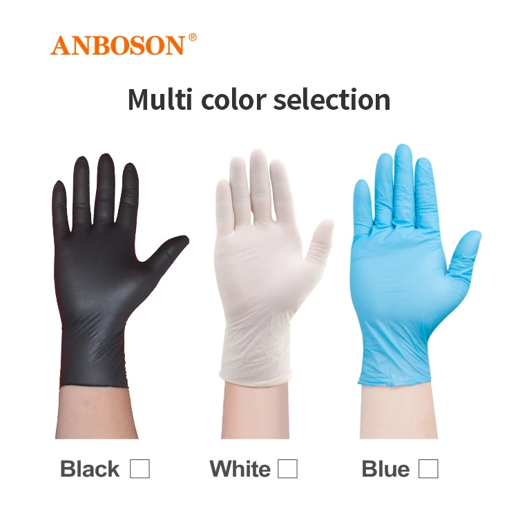 Anboson Factory Wholesale Accept OEM 100 Pack Disposable Gloves Nitrile Gloves Xs Powder-Free 100% Pure Nitrile Glove