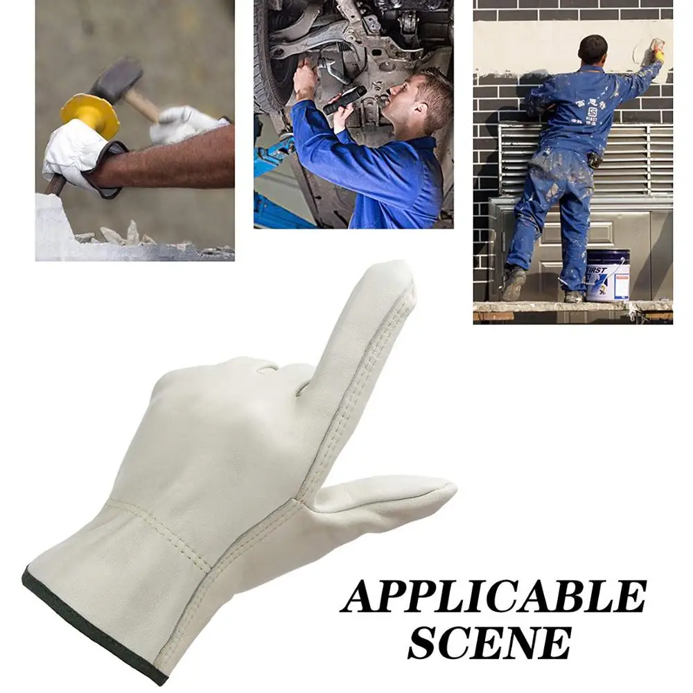 Leather Garden Gloves Flex Grip Soft Sheepskin Gardening Glove Elastic Wrist for Men and Women