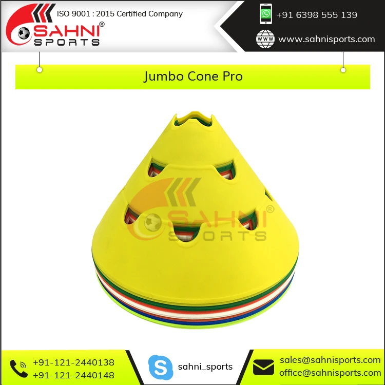 15 cm Height and 30 cm Base Diameter Jumbo Cone Pro for Soccer and Football Training