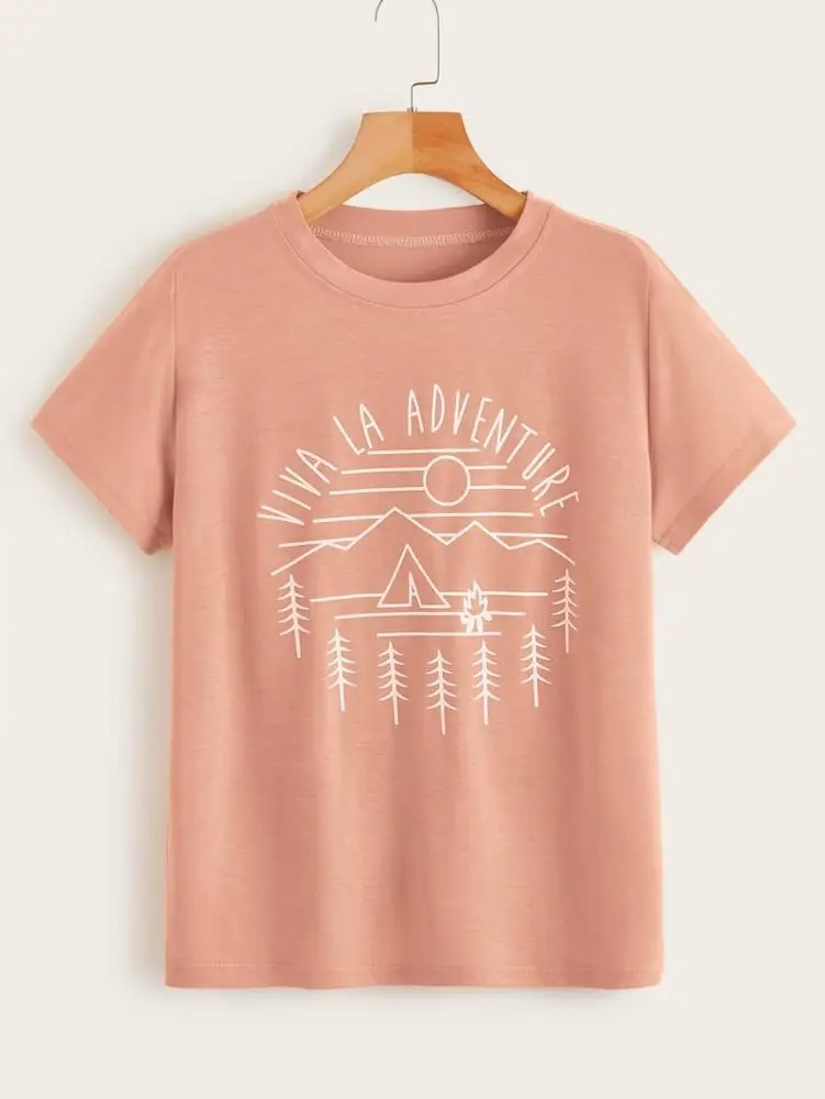 
MGOO Premium 100% Organic Cotton Hemp Election Promotion for Women Letter Print Tshirt 