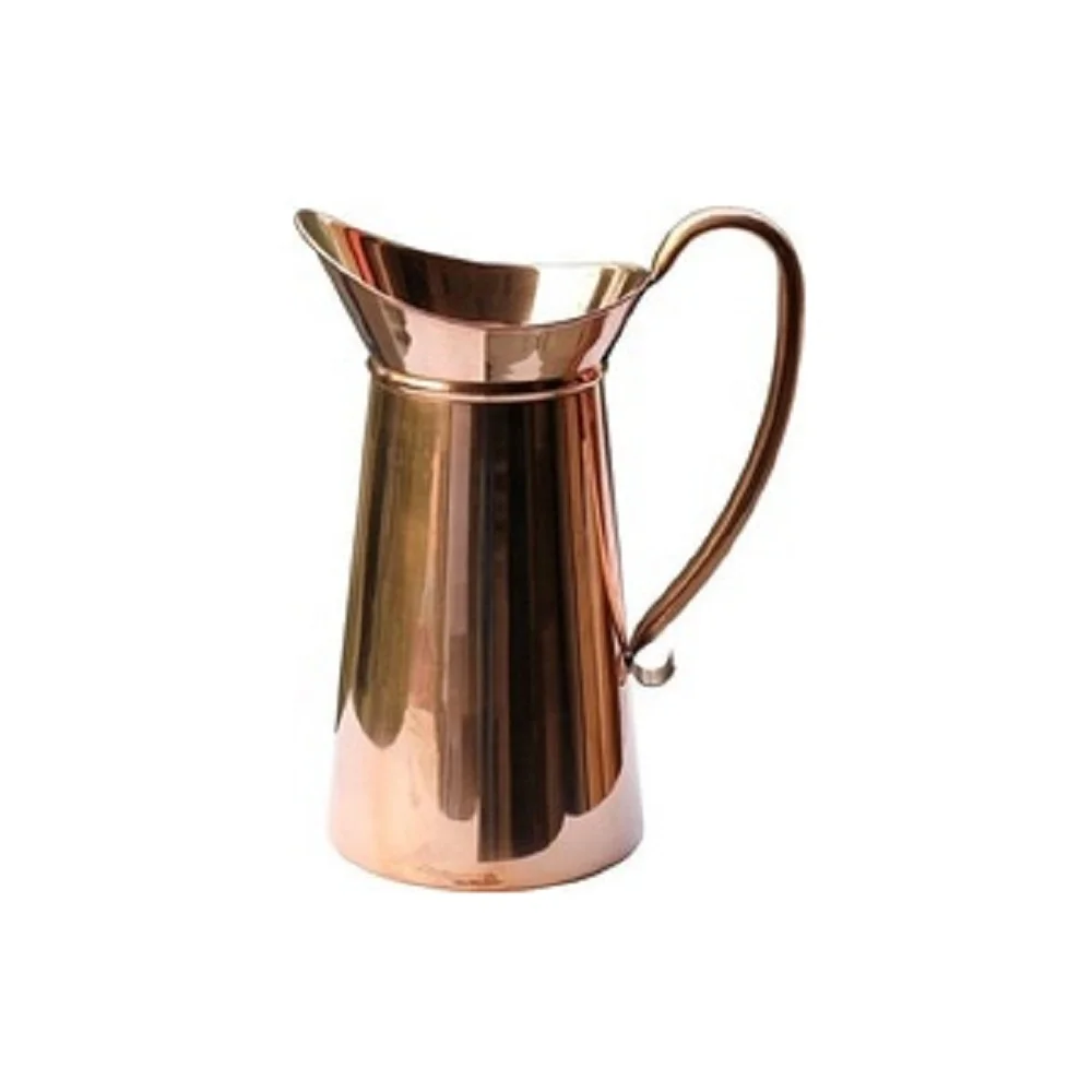 Modern Water Copper Jug With 4 Glasses Antique Water Pouring Pitcher With Handle Table Decorative Pure Copper Water Pitcher