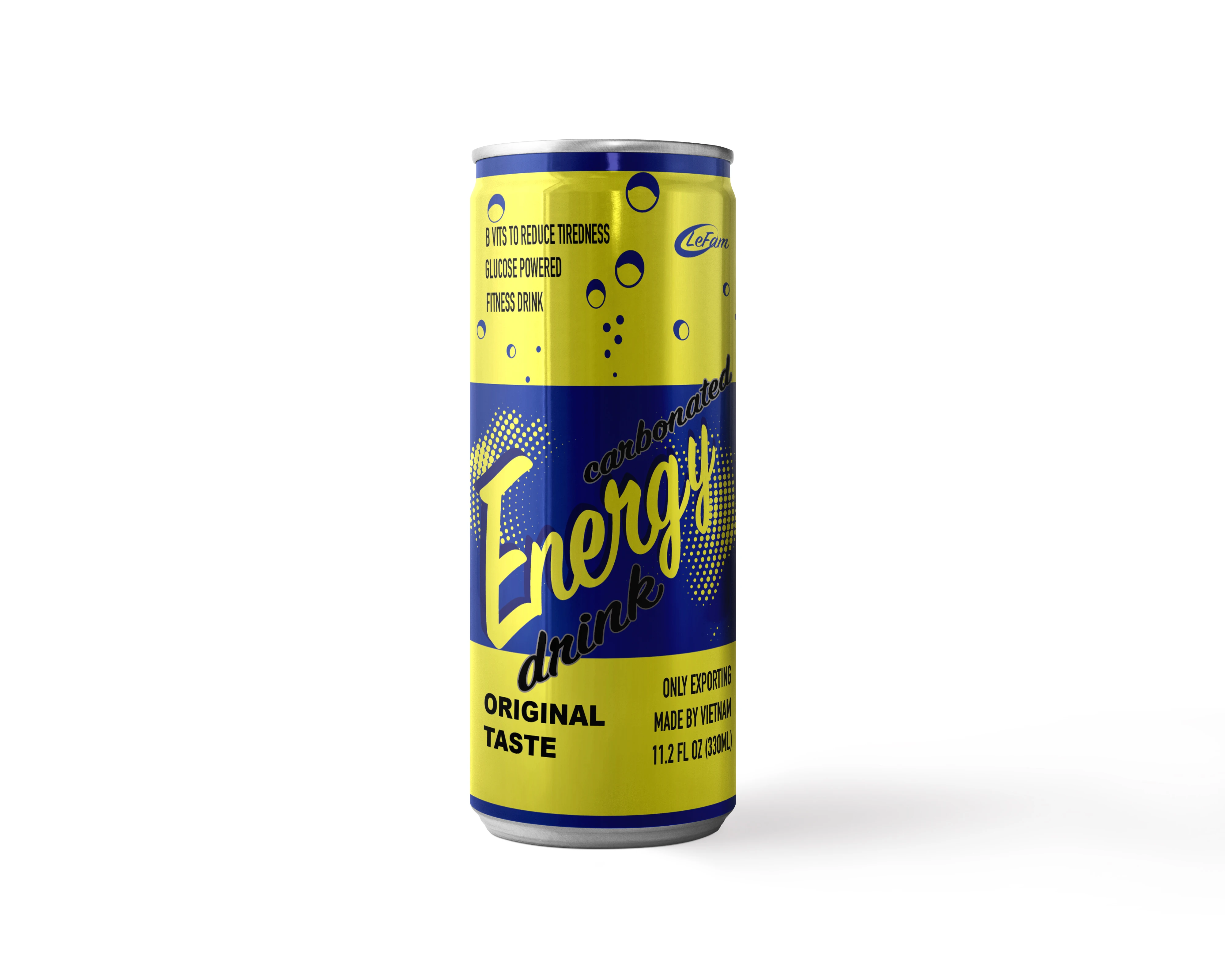 OEM drink custom label - NEW Product 2021 - Energy Soft drink with Original Taste from Vietnam 330ml