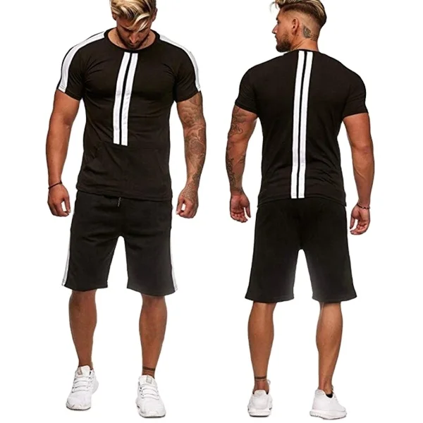 Custom Solid Color Summer Men Short Tracksuit Wholesale T Shirts Youth and Adults Fashion Causal Women Twin Sets