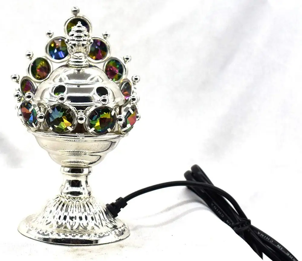 Whole sale High Quality Indian Silver Electric Metal Bakhoor Incense Burner Best for Gifting, Living Room , Bed Room