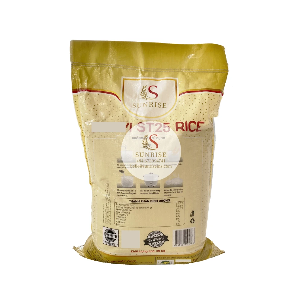 Вьетнам st25 экспортеры Органического Риса рис Sunrise Ins Ltd белый