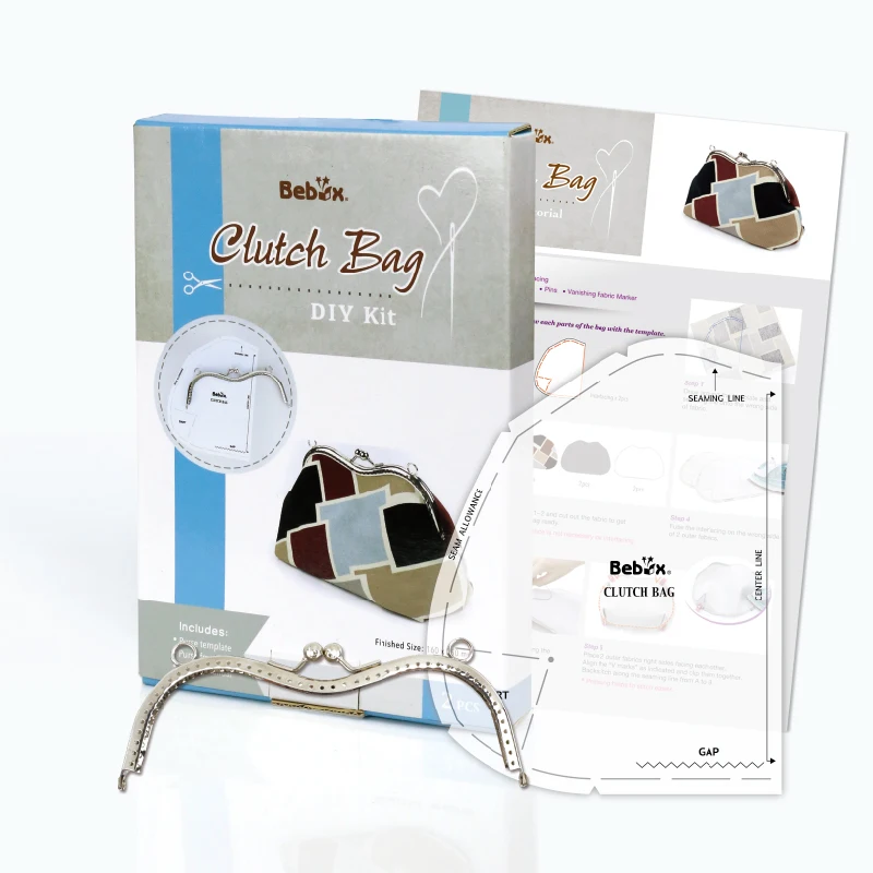DIY large clasp purse making kit cosmetic purse kit