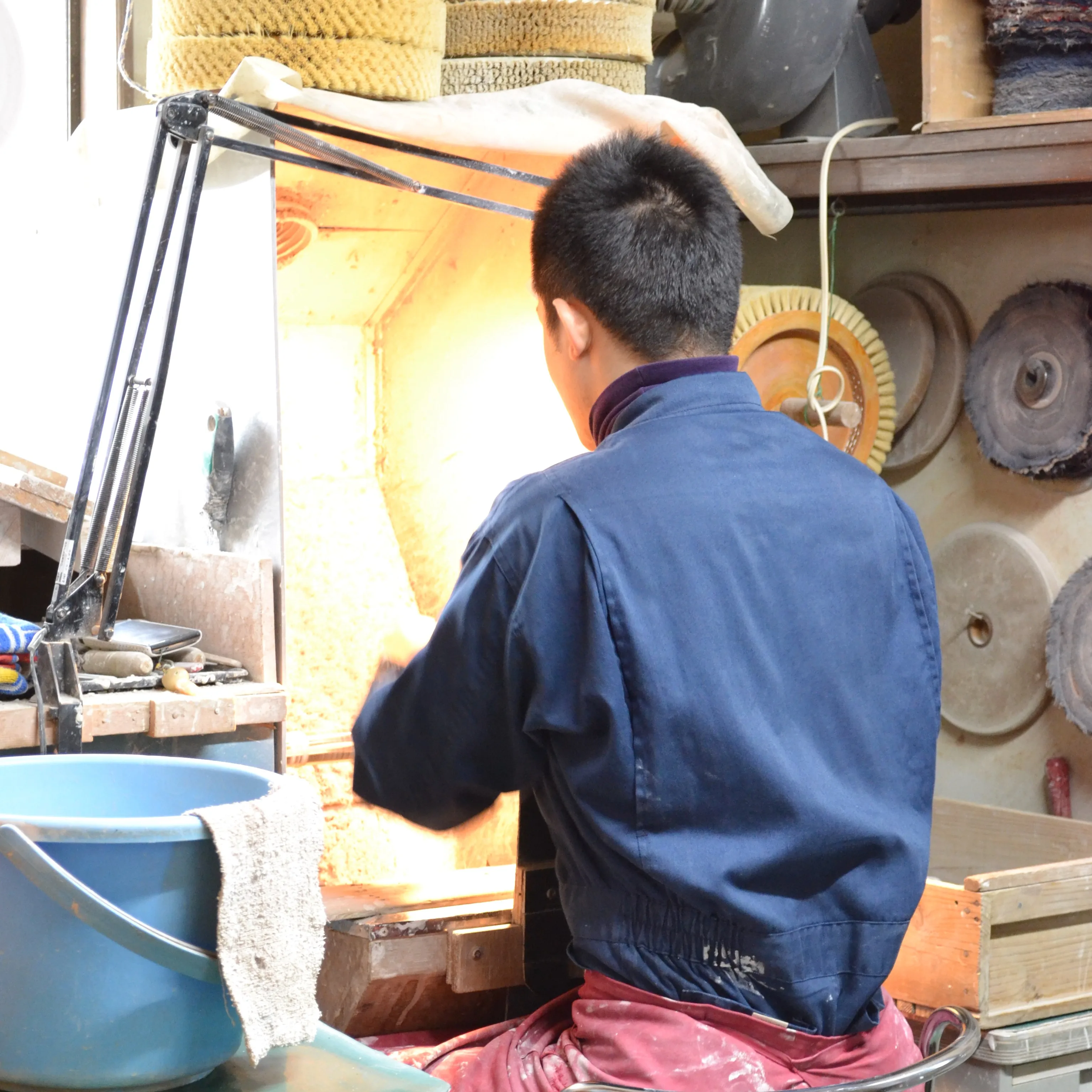 Edo kiriko Yarai guinomi blue.36608