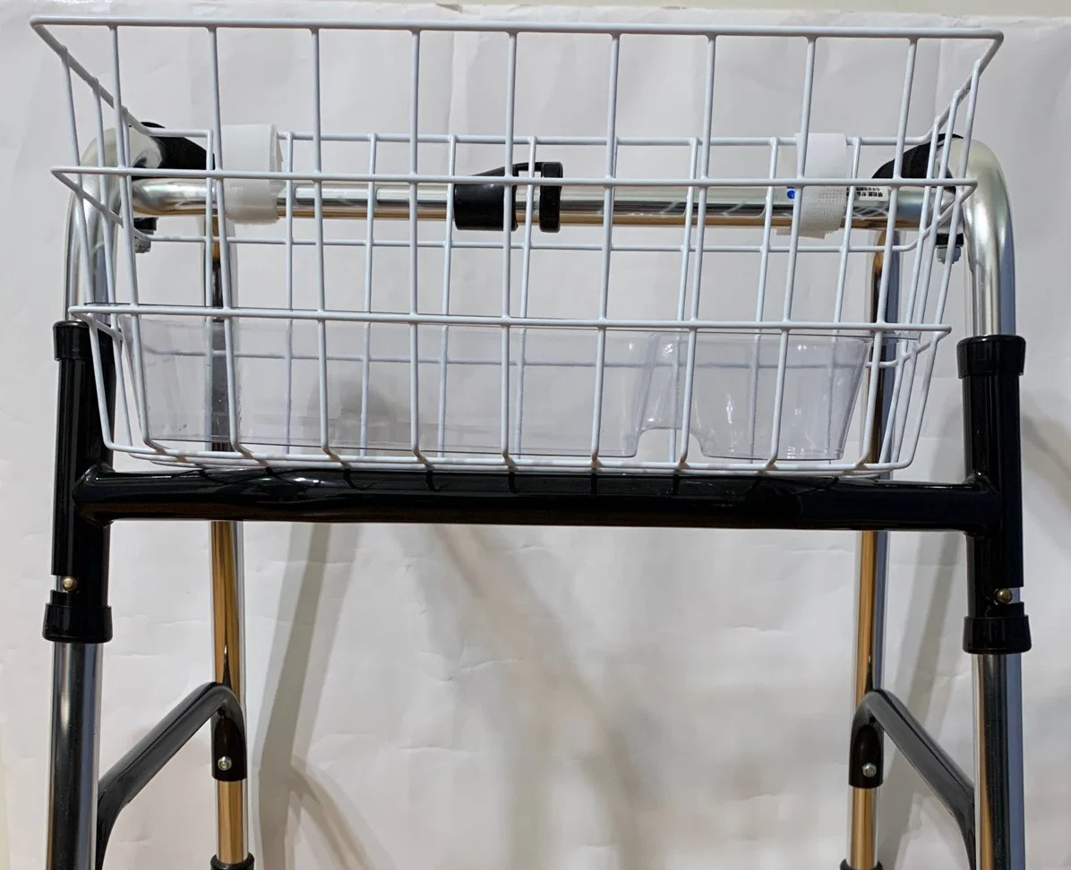 Steel wire walker basket with blister tray for Adult Elderly disable, easy moving & storage