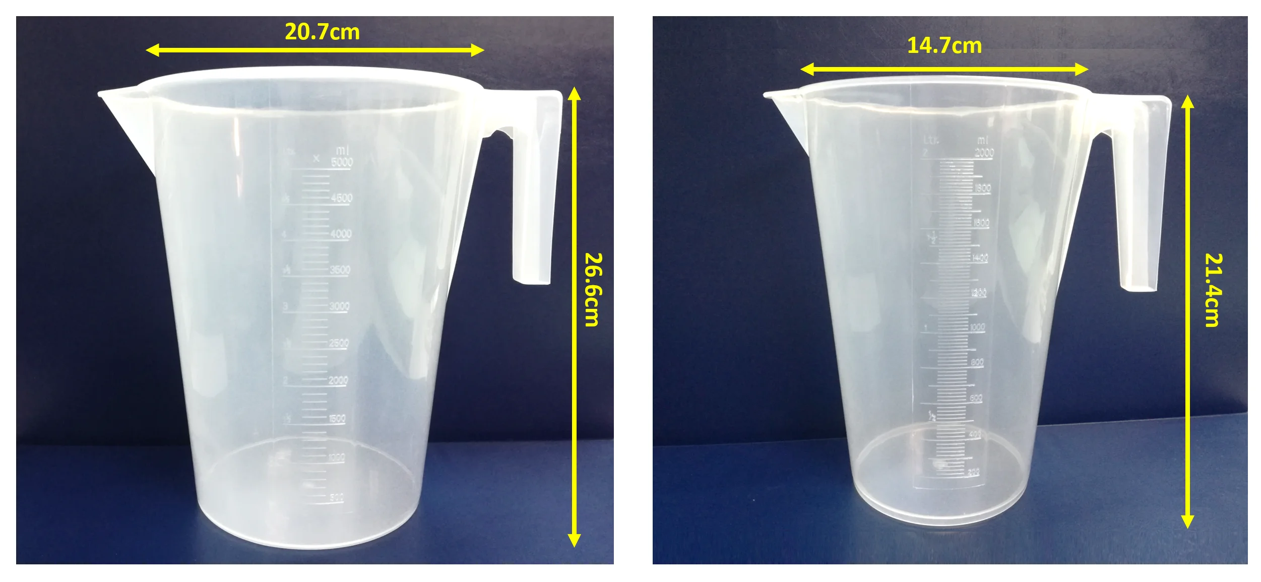 5000 ml Polypropylene Plastic Transparency Measuring Jug Container  with Graduated Digital Scale