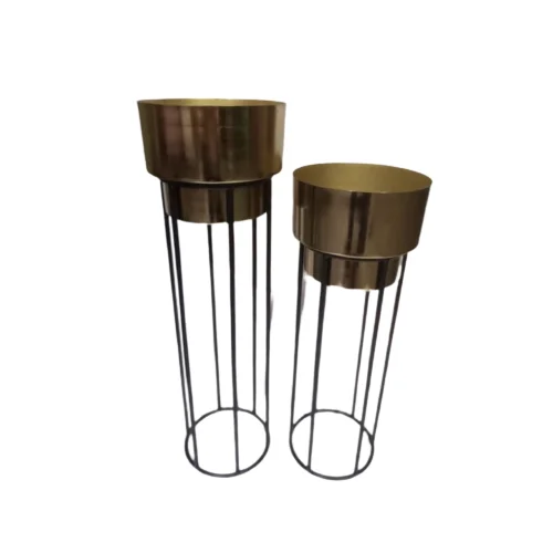 Flower Pot Steel Cheap Gold Indoor Stand Cast Iron Metal Wholesale Garden Planter Plant Flower Pot For Plants
