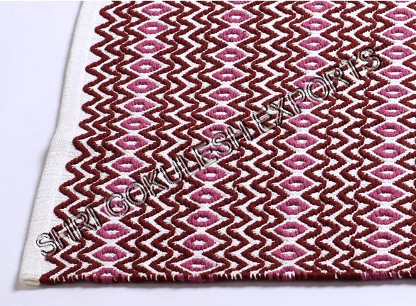 Wholesale Customized Flat woven Indian 100% Pure Fabric Cotton Area Rug