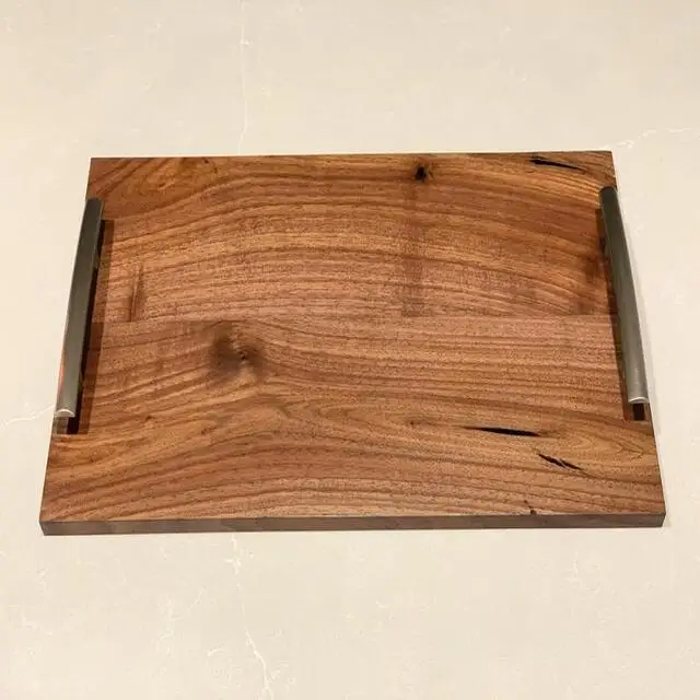 Best quality solid walnut serving tray , dishwasher tray