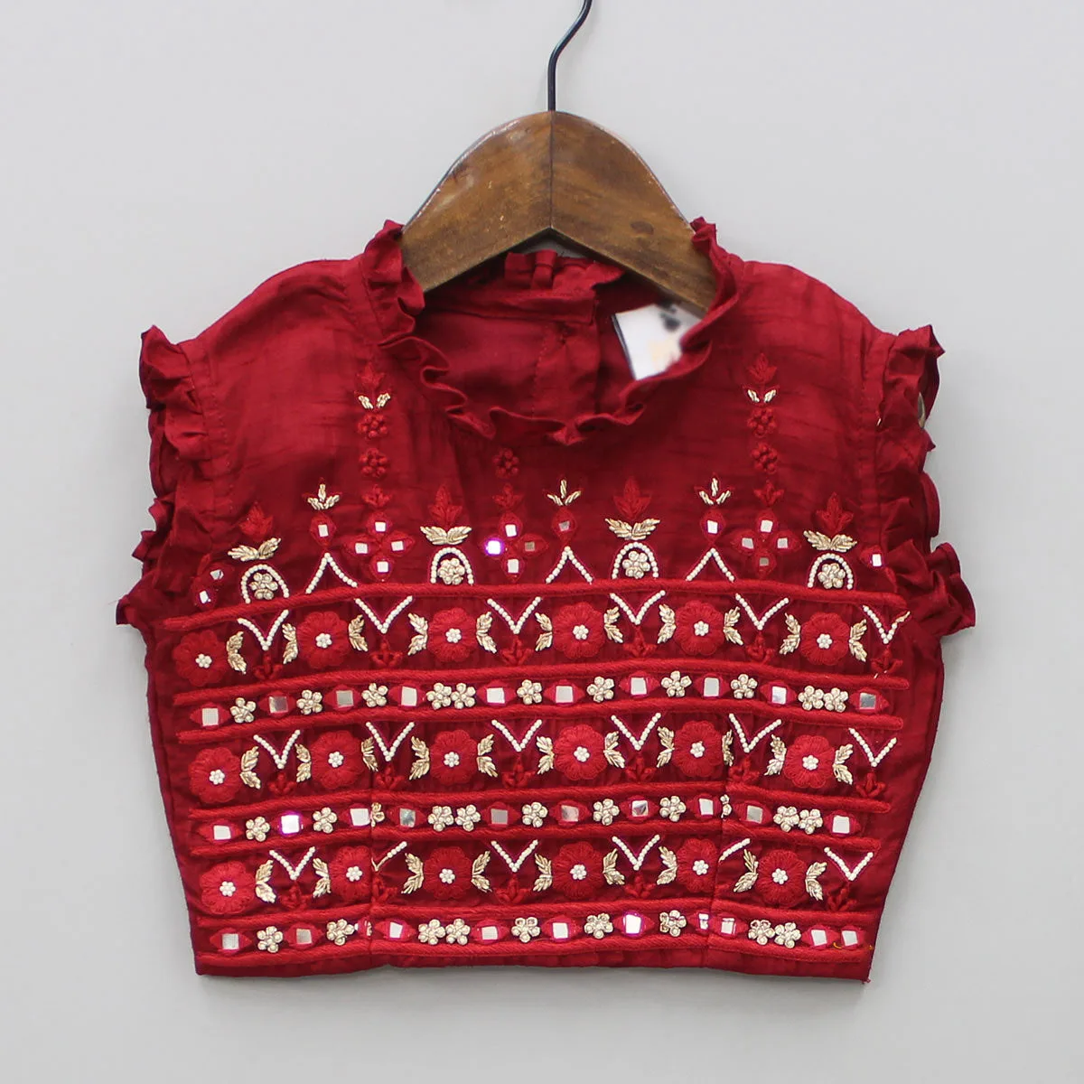 Gorgeous Indian Clothing Ethnic Wear Beaded Top Faux Mirror Work Organza Girls Kids Wear Lehenga Dupatta  Party Special Latest