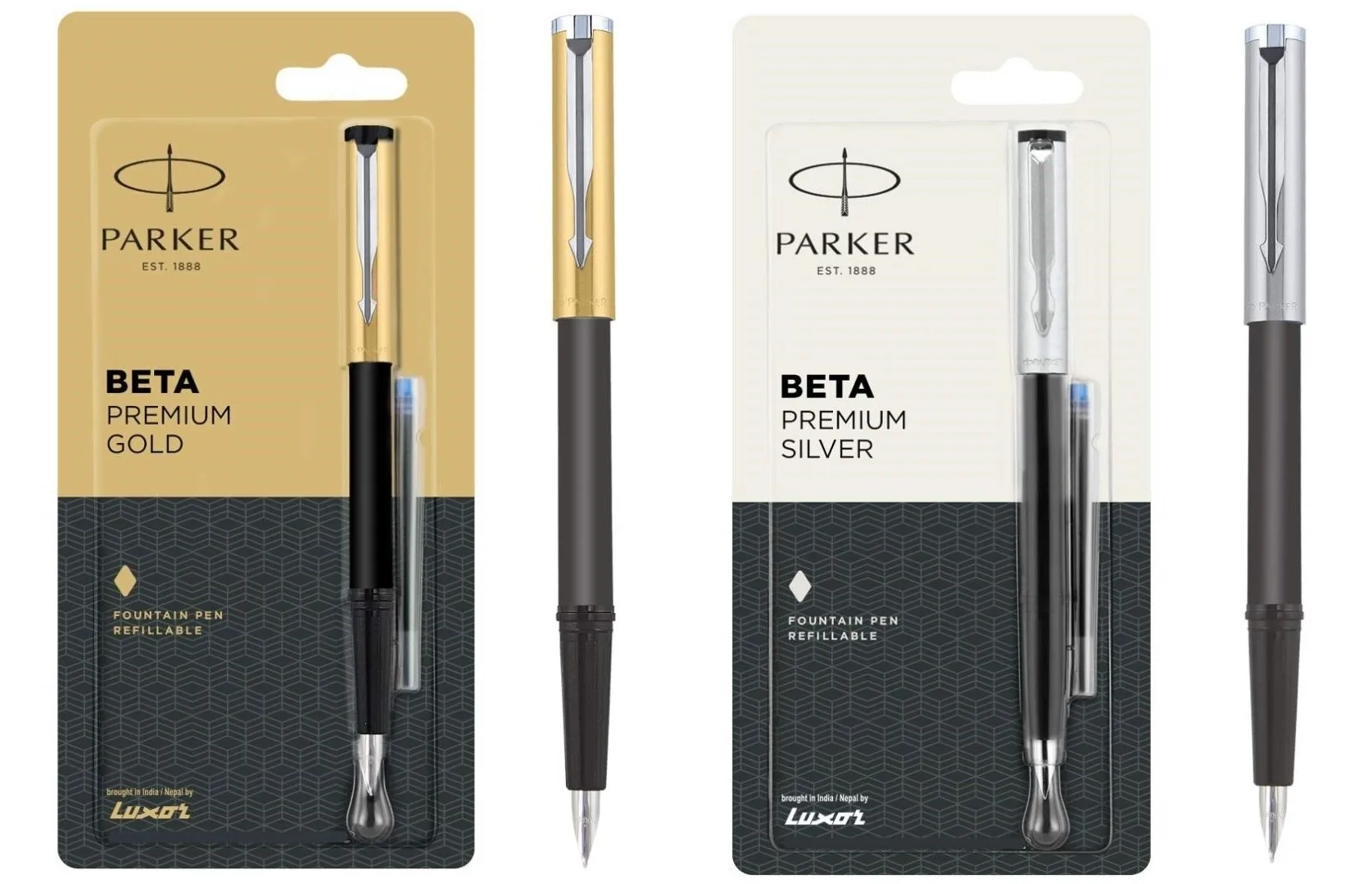 Fountain pens parker beta premium silver chrome trim fountain pen ink cartridge parker fountain pens promotional custom logo