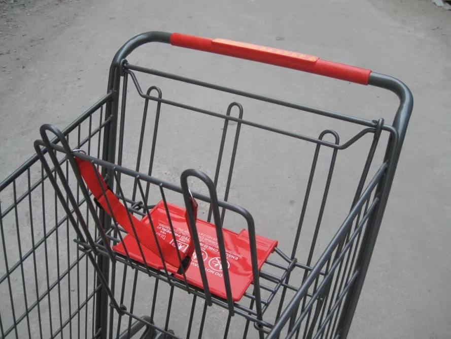 MOQ 50 PCS 190L American Style universal Cart With Light Grey Powder Coating, Shopping Trolley With 4 Swivel Wheels