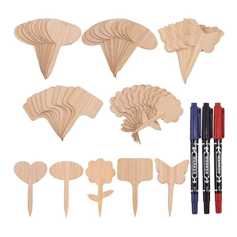 Environmental Indoor Plant Labels Wood Plant Bamboo Label Markers