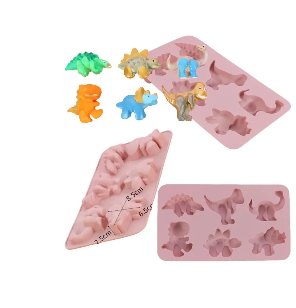 
Chuhan 3D 6 design dinosaur shape Soap cake silicone mold 