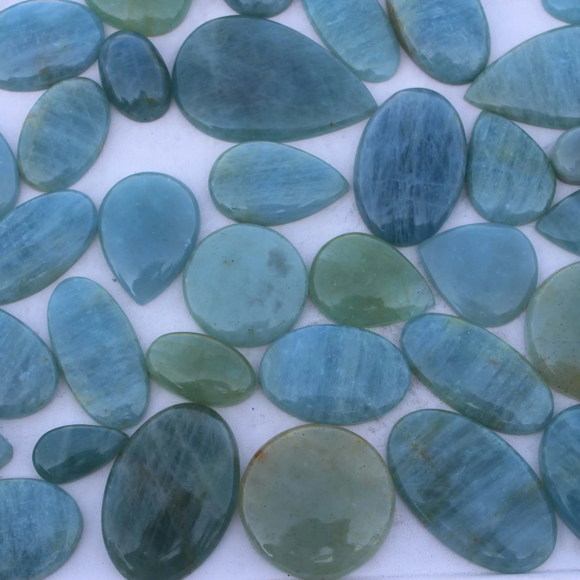 AAA Grade 100% Natural Aquamarine March Birthstone Cabochon Royal Quality Jewelry Making Gemstone