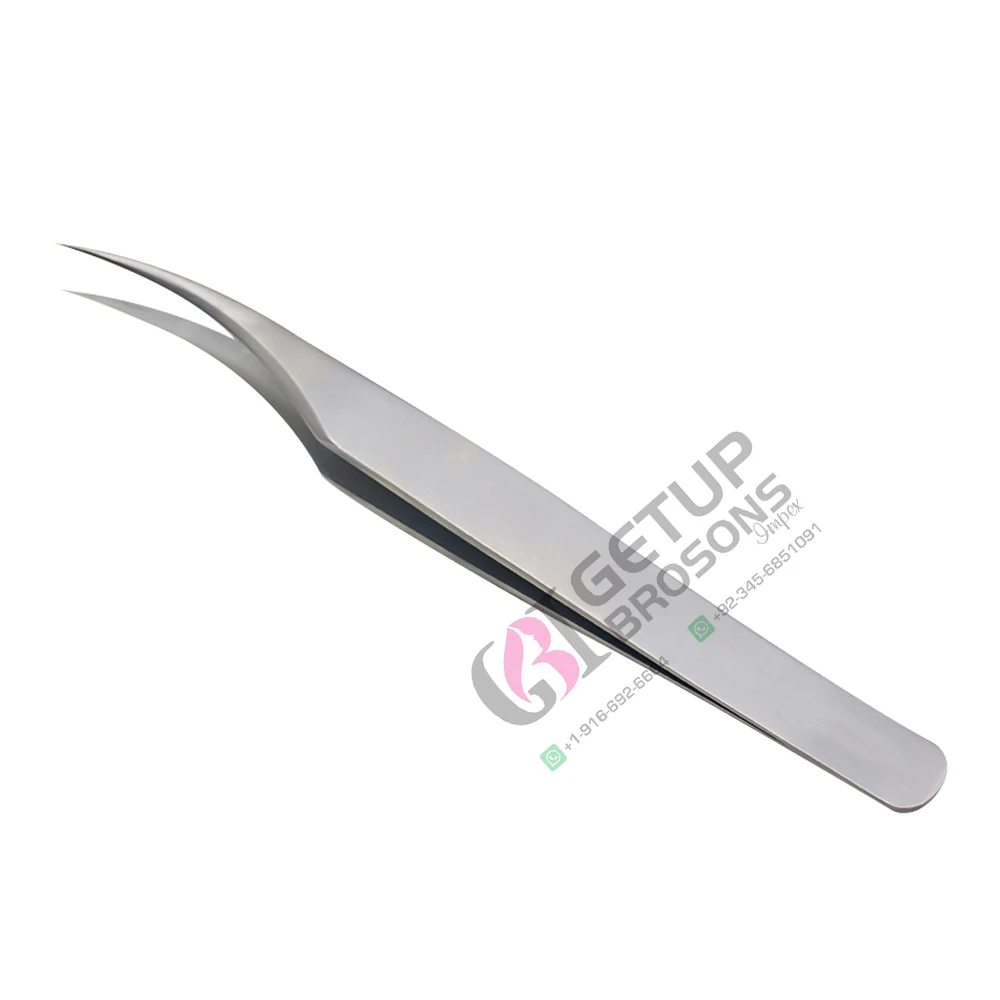 Private label Russian Volume Tweezers  Tip Stainless Steel Slanted Volume Lash Extension Tweezers Set